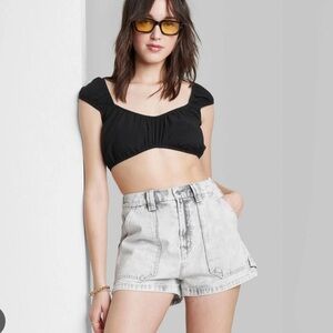 Wild Fable Super High Rise Gray Wash Utility Shorts